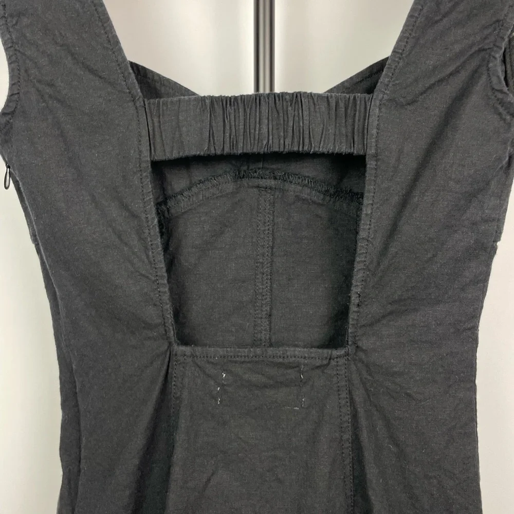 Urban Outfitters Black Linen Blend‎ Sweetheart Fitted Mini Dress